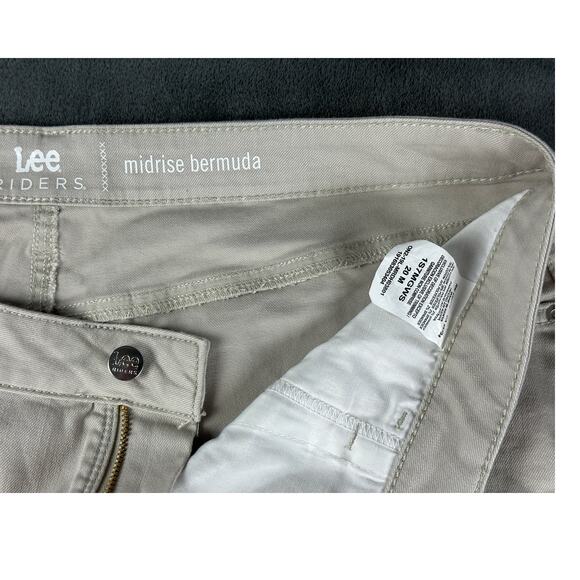 Lee Riders Women's Midrise Bermuda Shorts Size 20 Khaki Cotton Spandex Stretch - Picture 4 of 10